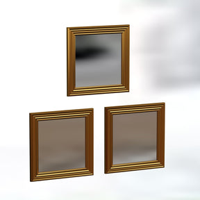 Set 3 oglinzi Otto, auriu, 40x3x40 cm