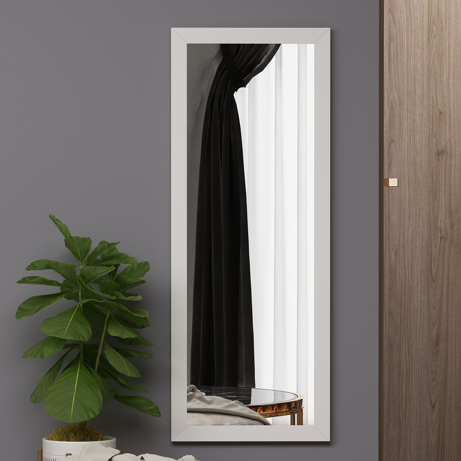 Oglinda Ovea, alb, 40x2x105 cm