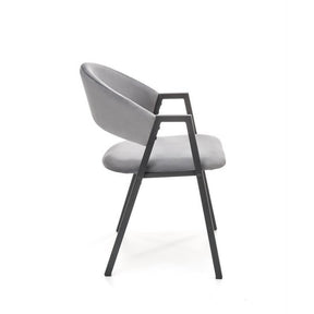 Scaun K473, stofa catifelata gri, 54x58x82 cm