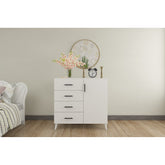 Comoda Lavinia 502, alb, PAL, 90x45x78 cm