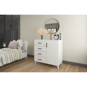 Comoda Lavinia 502, alb, PAL, 90x45x78 cm