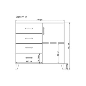Comoda Lavinia 502, alb, PAL, 90x45x78 cm