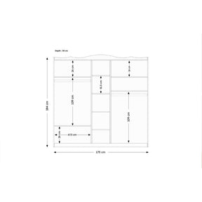 Dulap Bahar 605, alb, PAL, 175x50x188 cm