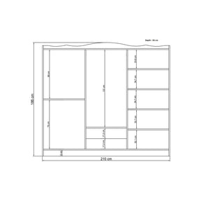 Dulap Bahar 606, alb, PAL, 210x50x186 cm