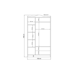 Dulap Nil 80, alb, PAL, 105x50x186 cm
