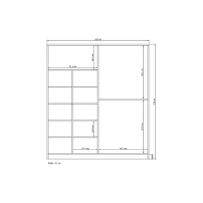 Dulap Royal 504, alb, PAL melaminat, 120x41x170 cm