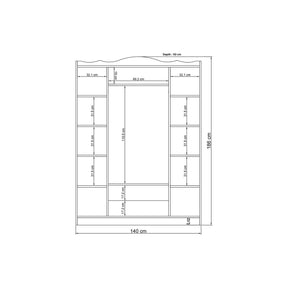 Dulap Tango 604, alb, PAL, 140x50x186 cm