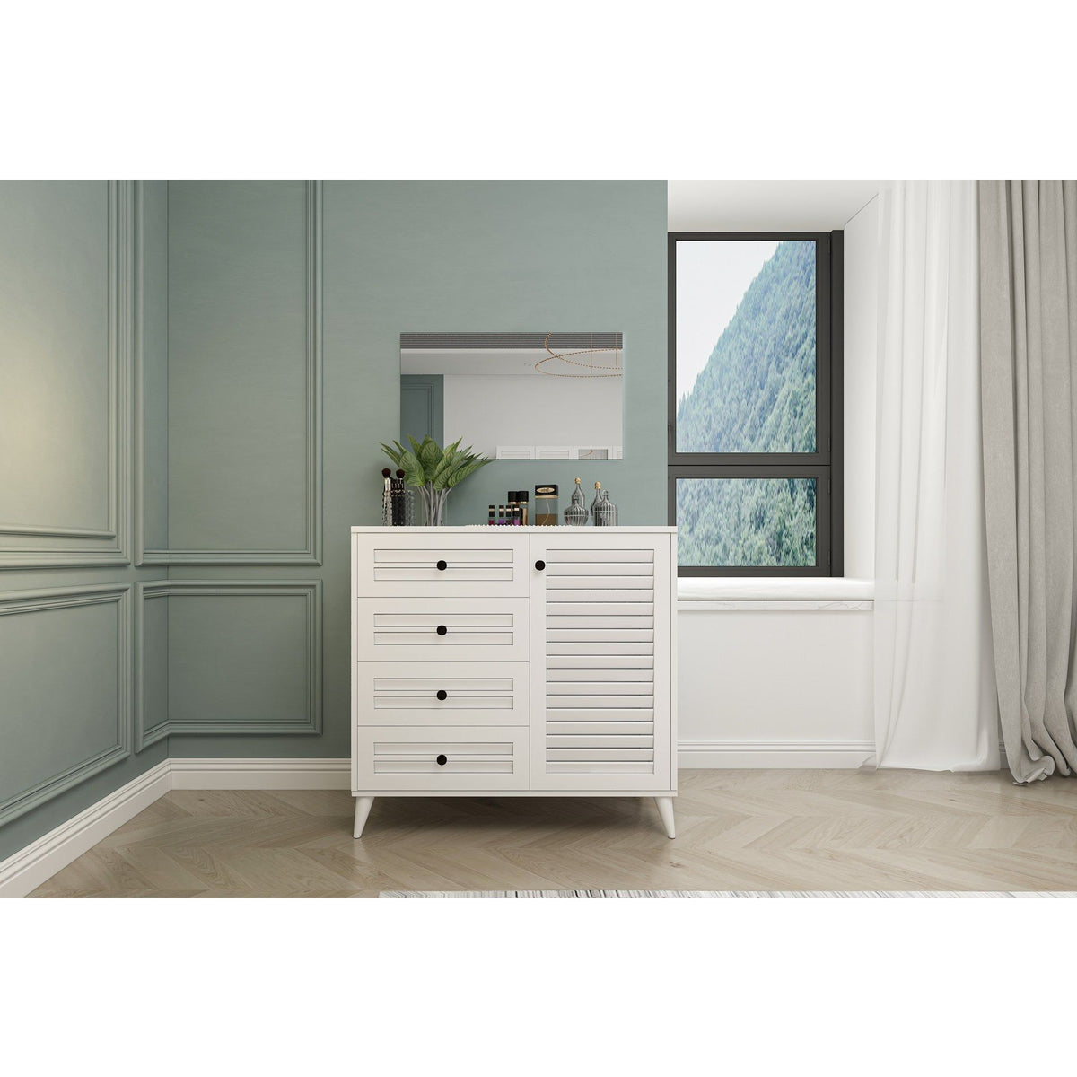 Comoda Nil 103, alb, PAL, 90x45x82 cm