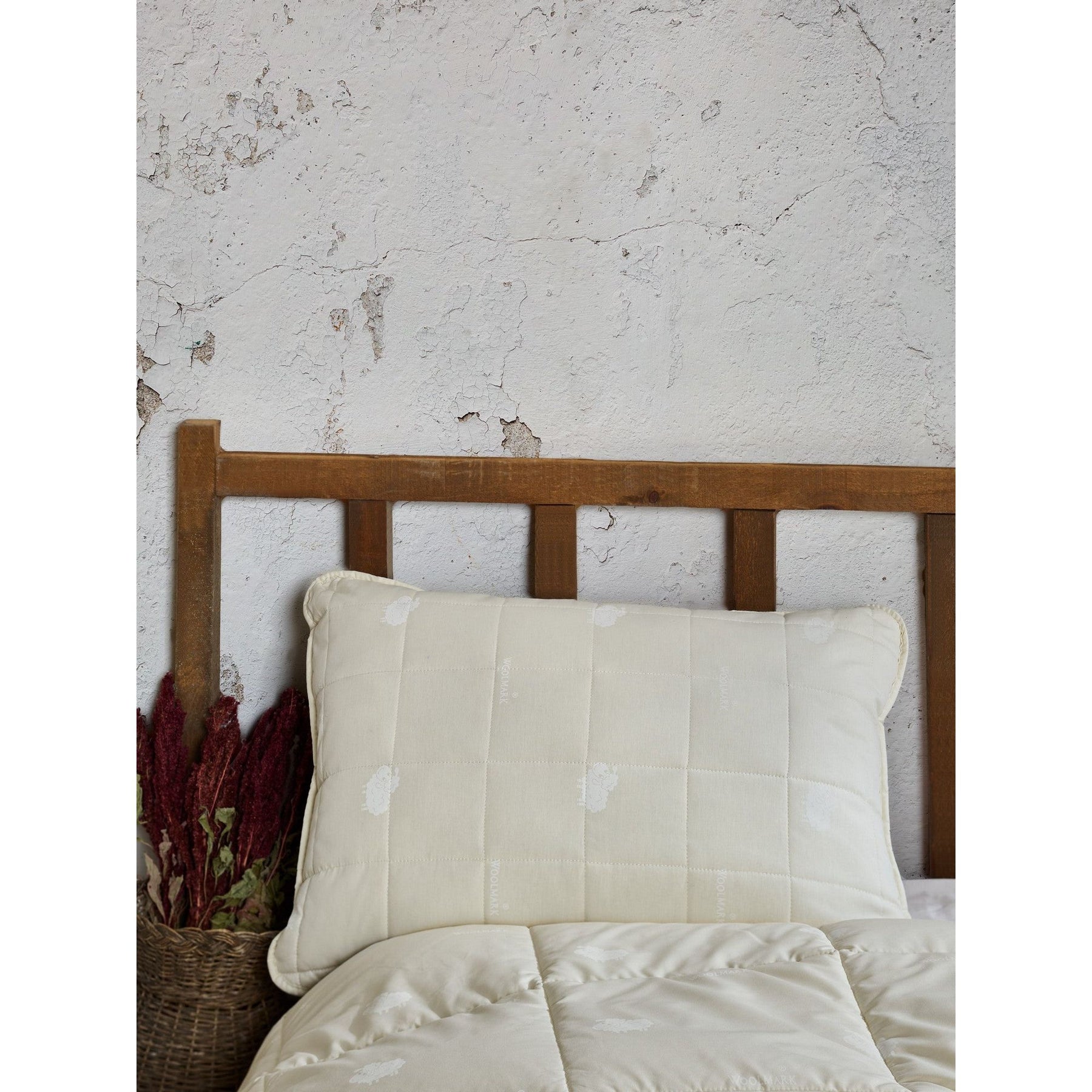Perna pentru pat, bumbac 100%, alb, 50 x 70 cm