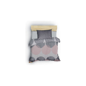Set 3 piese lenjerie de pat Leron, gri, bumbac