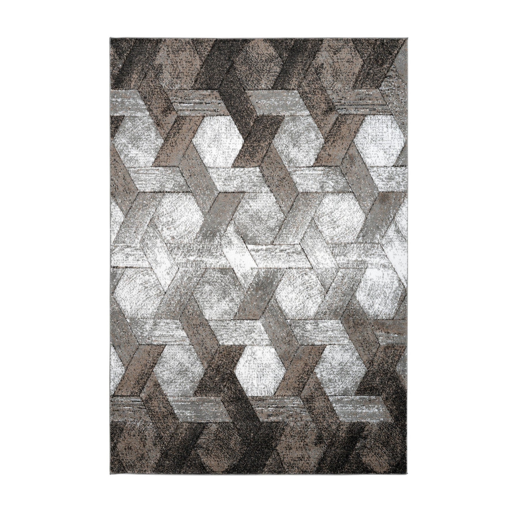 Covor SWING 101, 160x230 cm, forma dreptunghiulara, 100% polipropilena Heatset Frisee, alb/bej