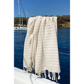 Prosop de plaja Capri, 90x185 cm, material bumbac, crem