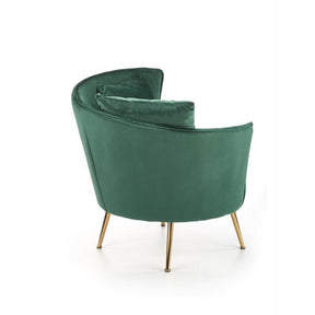 Fotoliu modern Almond, verde inchis/auriu, 90x90x87 cm