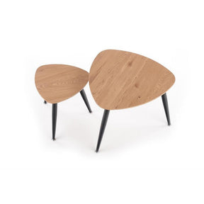 Set mese de cafea Nicea 2, stejar auriu/negru