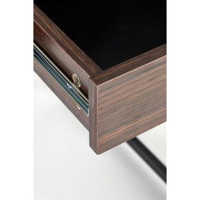 Birou B46 cu 2 sertare, nuc/negru, 123x48x75 cm
