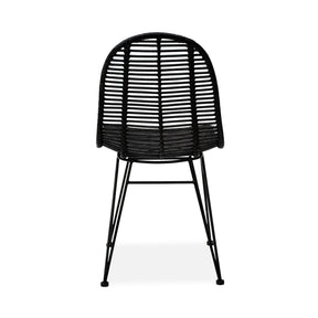 Scaun din ratan natural K337, negru, 44X55X90 cm