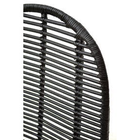 Scaun din ratan natural K337, negru, 44X55X90 cm