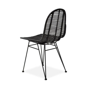 Scaun din ratan natural K337, negru, 44X55X90 cm