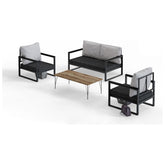 Set de gradina MTLKNP001, 4 piese, metal si poliuretan