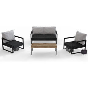 Set de gradina MTLKNP001, 4 piese, metal si poliuretan