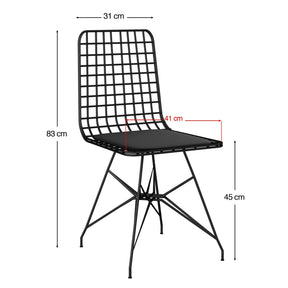 Set masa cu 4 scaune Nmsymk001a, stejar/negru, 100% PAL melaminat, 120x75x60 cm