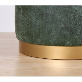 Taburet Luton, verde, piele intoarsa, 45x50 cm