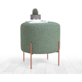 Taburet Copper 41, verde, material textil/bumbac, 40x42 cm