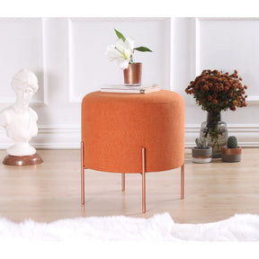 Taburet Copper 42, portocaliu, material textil/bumbac, 40x42 cm
