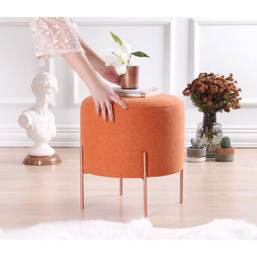 Taburet Copper 42, portocaliu, material textil/bumbac, 40x42 cm