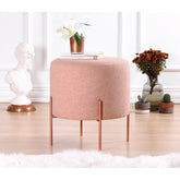 Taburet Copper 44, roz, material textil/bumbac, 40x42 cm