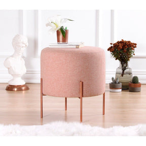 Taburet Copper 44, roz, material textil/bumbac, 40x42 cm