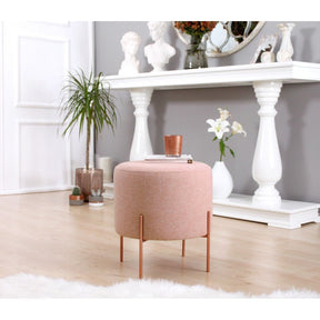 Taburet Copper 44, roz, material textil/bumbac, 40x42 cm