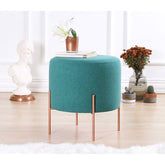 Taburet Copper 45, verde, material textil/bumbac, 40x42 cm