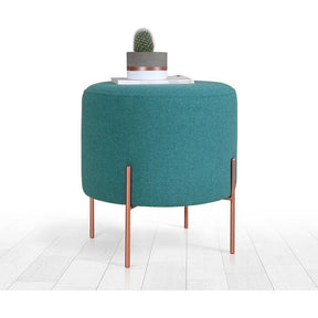 Taburet Copper 45, verde, material textil/bumbac, 40x42 cm