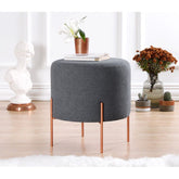 Taburet Copper 47, gri, material textil/bumbac, 40x42 cm