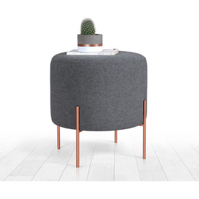 Taburet Copper 47, gri, material textil/bumbac, 40x42 cm
