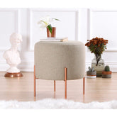 Taburet Copper 48, bej, material textil/bumbac, 40x42 cm