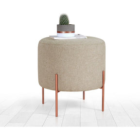 Taburet Copper 48, bej, material textil/bumbac, 40x42 cm