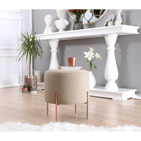 Taburet Copper 48, bej, material textil/bumbac, 40x42 cm