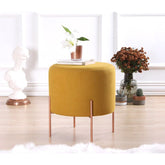 Taburet Copper 49, galben, material textil/bumbac, 40x42 cm