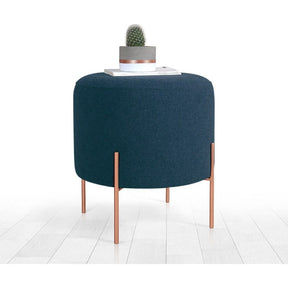 Taburet Copper 50, albastru, material textil/bumbac, 40x42 cm