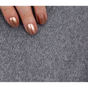 Taburet Copper 51, gri deschis, material textil/bumbac, 40x42 cm