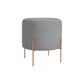 Taburet Copper 51, gri deschis, material textil/bumbac, 40x42 cm