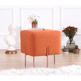 Taburet Copper 53, portocaliu, material textil/bumbac, 40x40x42 cm