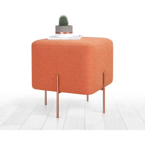 Taburet Copper 53, portocaliu, material textil/bumbac, 40x40x42 cm