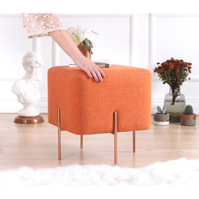Taburet Copper 53, portocaliu, material textil/bumbac, 40x40x42 cm