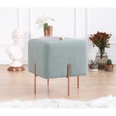 Taburet Copper 54, turcoaz, material textil/bumbac, 40x40x42 cm