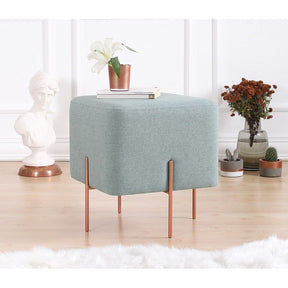 Taburet Copper 54, turcoaz, material textil/bumbac, 40x40x42 cm