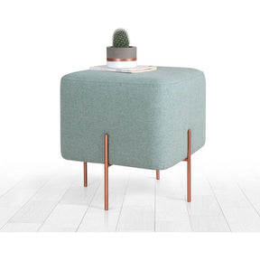 Taburet Copper 54, turcoaz, material textil/bumbac, 40x40x42 cm