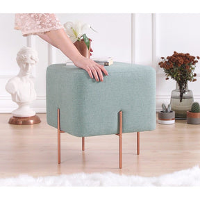 Taburet Copper 54, turcoaz, material textil/bumbac, 40x40x42 cm